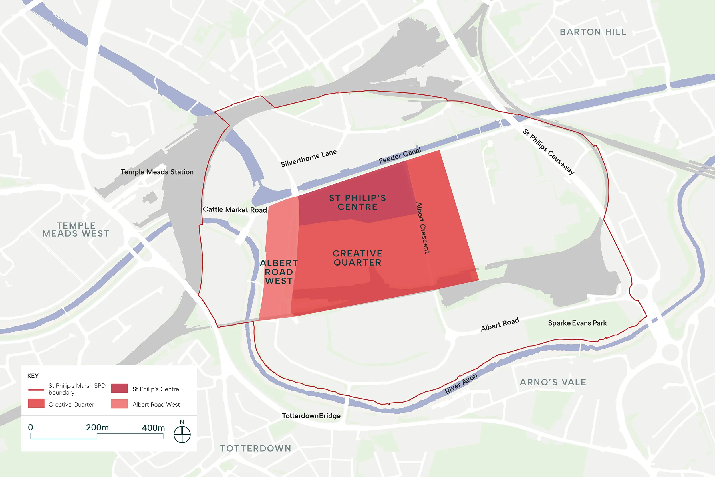 Character Areas – North West St Philip’s Marsh.
This map image illustrates the areas being described in the accompanying text.